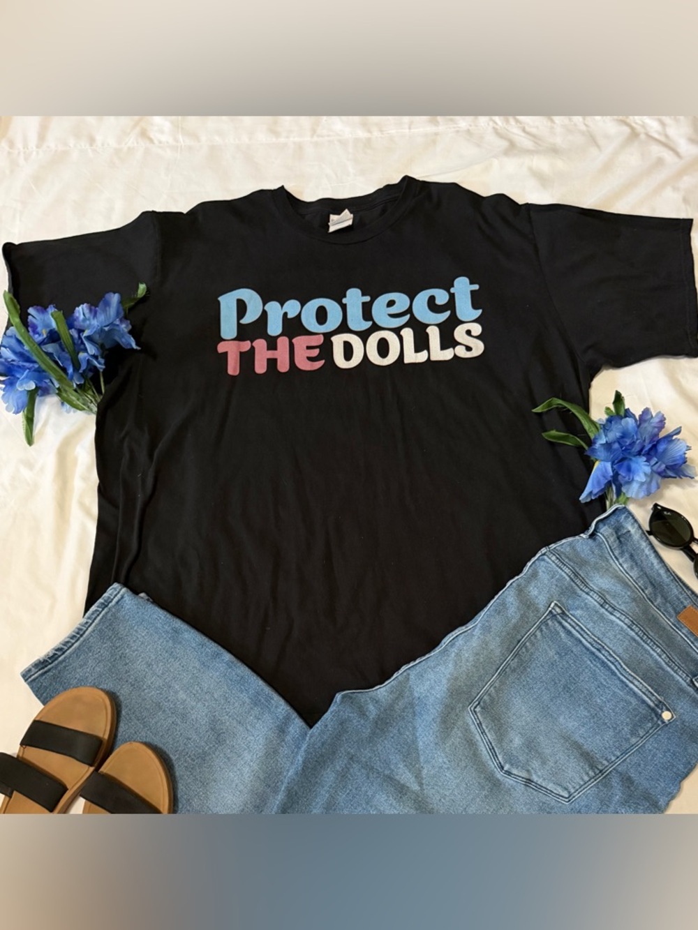 Protect The Dolls Black Graphic Tee
